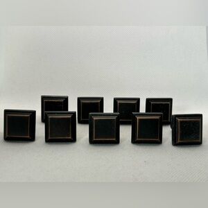 Square Black Cabinet Knobs Lot of 9